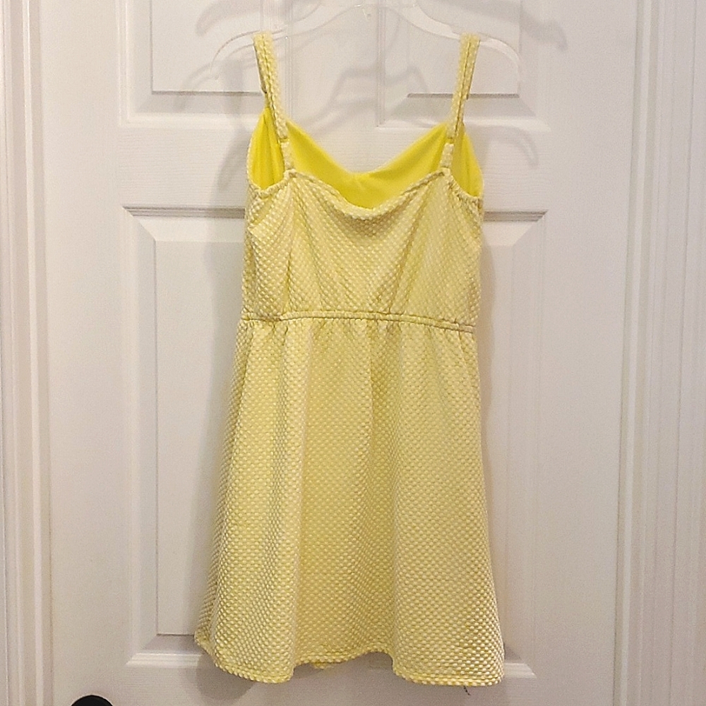 BeBop Yellow with White Polka Dot Adjustable Straps Cute Sundress Juniors - Picture 2 of 2